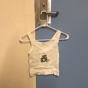 brandy melville white cropped tank top